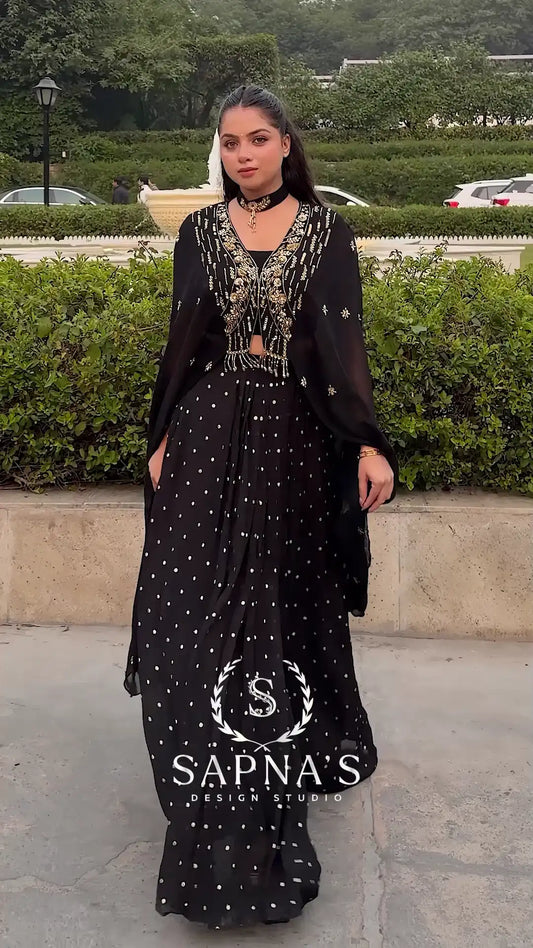 Victorian Cape Lehenga