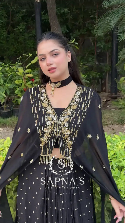 Victorian Cape Lehenga