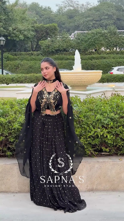 Victorian Cape Lehenga