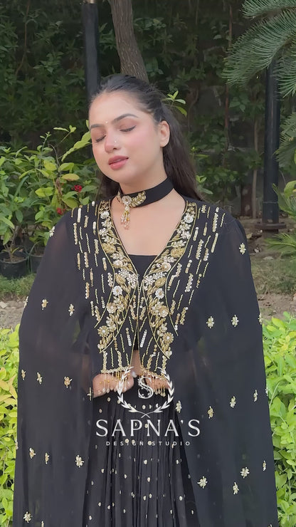 Victorian Cape Lehenga